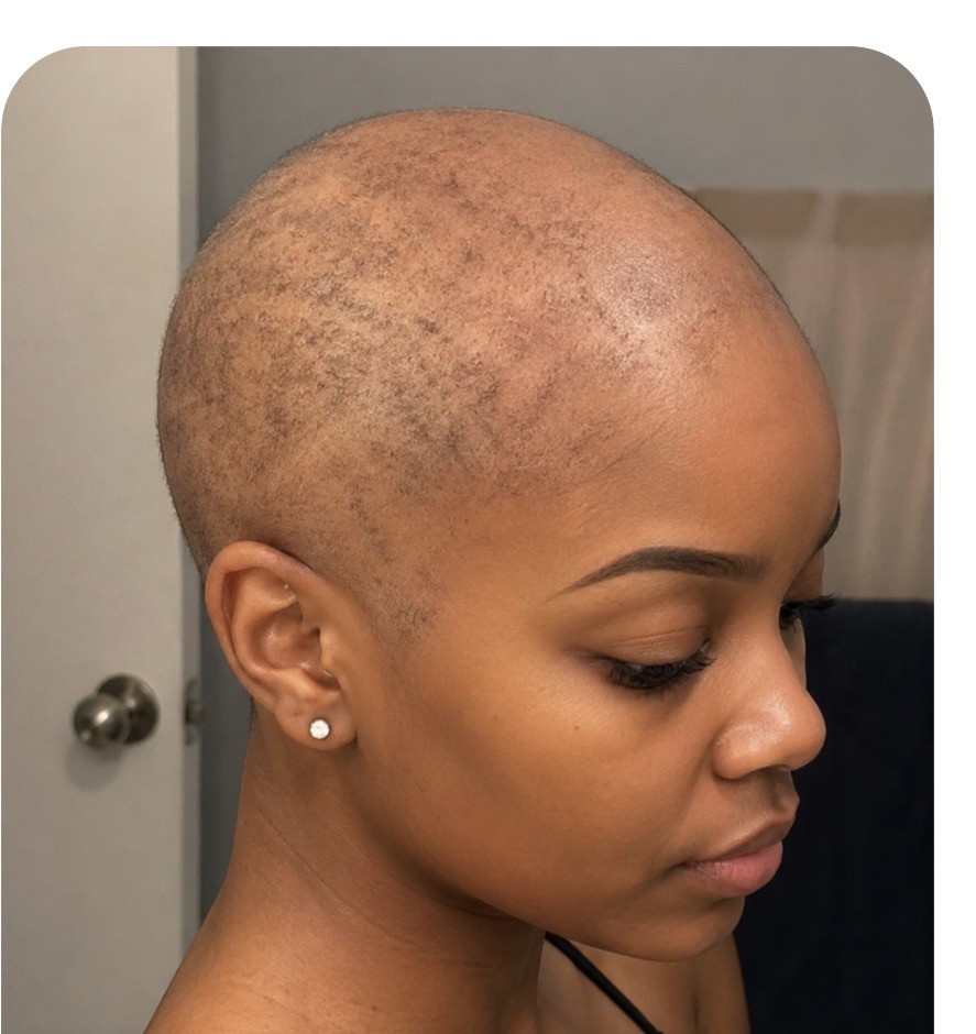 Starting point — thinning hair before treatment